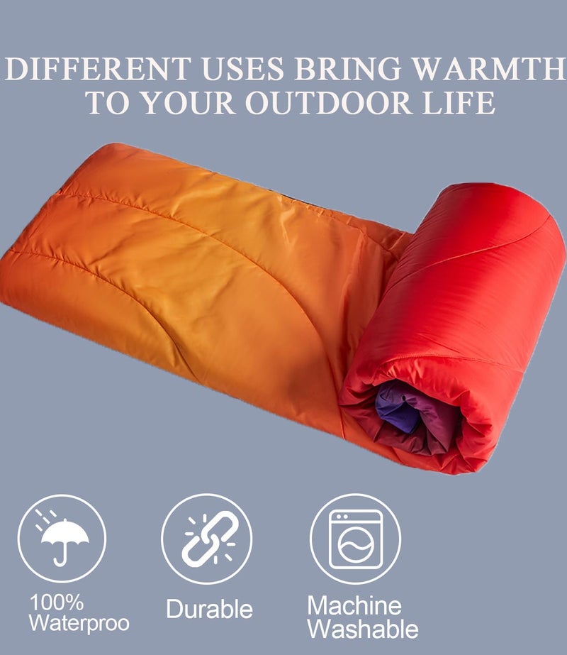 LH Outdoor Puffy Camping Blanket, Lightweight Down Alternative Puffy Waterproof Stadium Blanket with Portable Bag, Lightweight Camping Blanket for 2 People, Cold Weather, Sports, Travel, Car, 79*54 inch - Image 4
